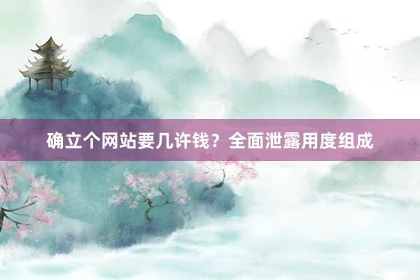 确立个网站要几许钱？全面泄露用度组成
